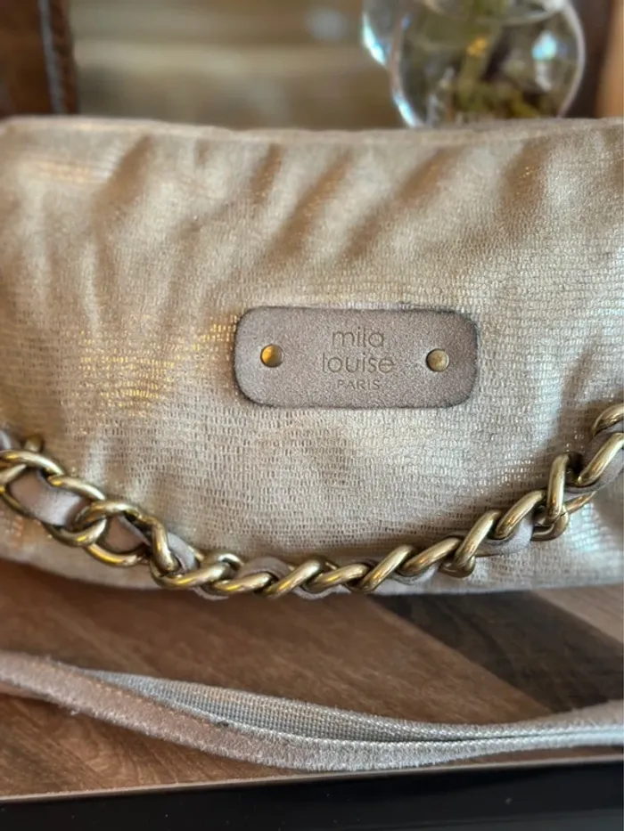 Sac en beige doré clair modèle “Mama” avec double bandoulière - photo numéro 2