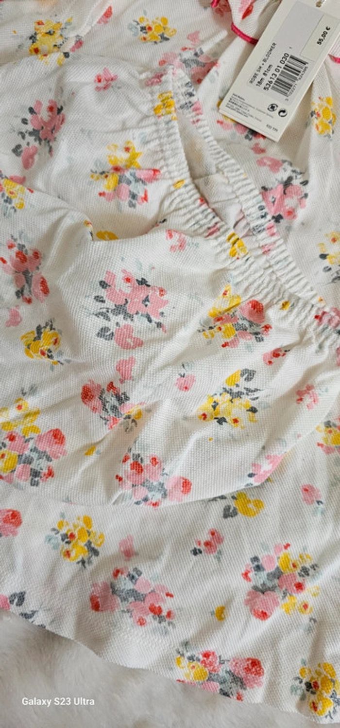 Ensemble Liberty Robe Gilet Bloomer 100% coton Petit Bateau Taille 18 mois - photo numéro 5