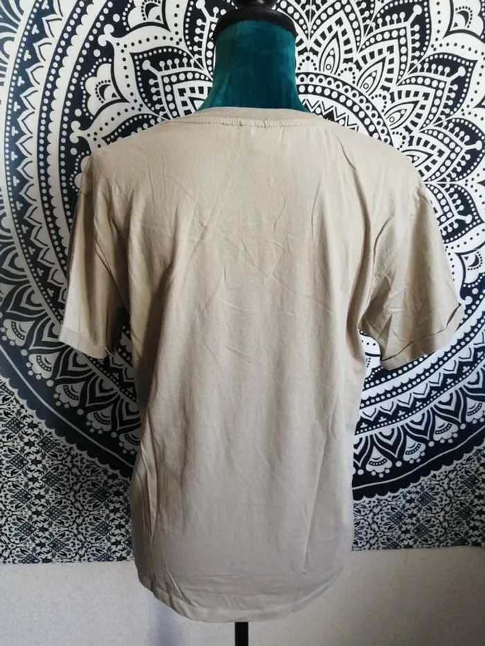 Tee-shirt marron taupe imprimé tic et tac avec fleurs et écriture / disney / (m) - photo numéro 4