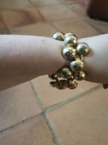 Bracelet Hémisphère en métal doré vintage