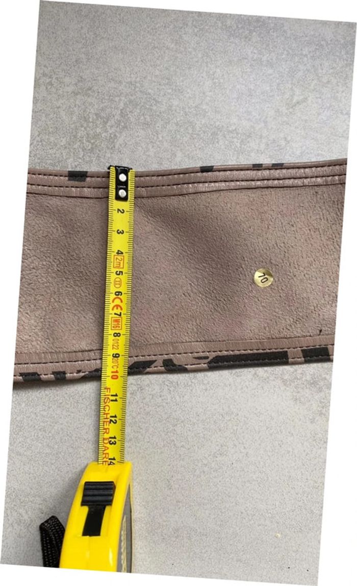 Ceinture large beige et marron zébré taille 70cm - photo numéro 3