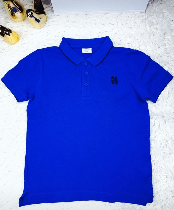 Polo manches courtes bleu royal Garçon taille 8 ans marque TAO 🎸 - photo numéro 3