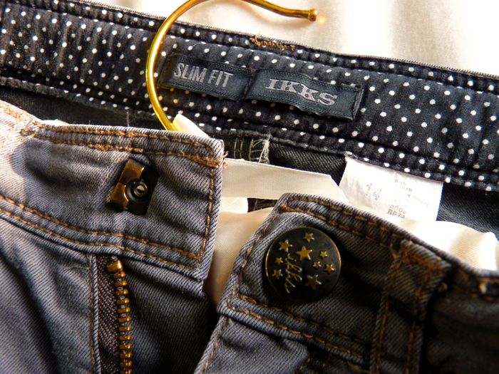 Jean Fille IKKS 14 ans pantalon slim fit gris fonce TBE - photo numéro 4