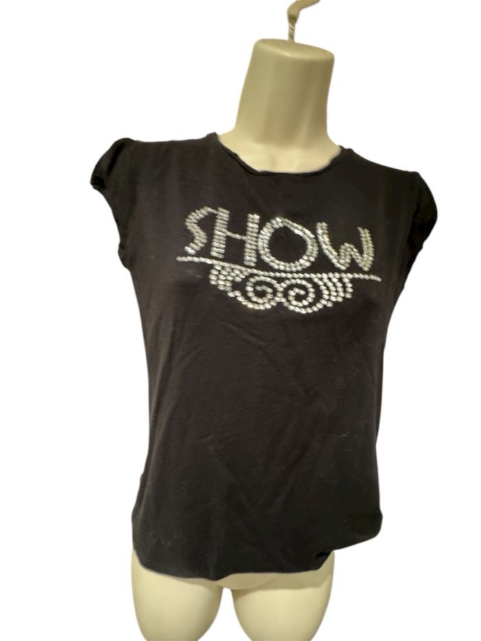 T-shirt strasse noir Pimkie, taille L Je vends un T-shirt Avec des strass - photo numéro 3