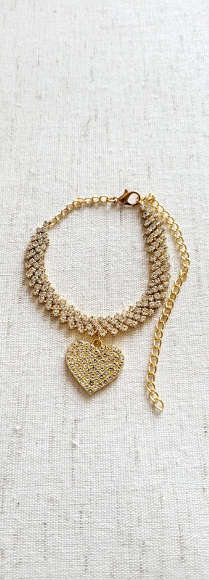 Bracelet de cheville strass coeur – Bijou brillant et féminin - photo numéro 2
