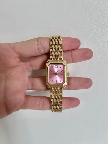 Montre Femme Dorée Rose Tendance