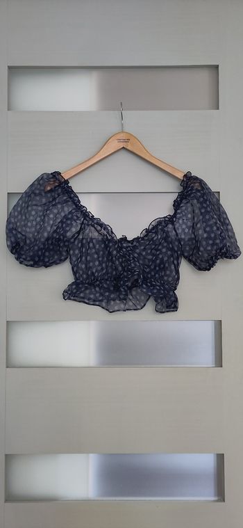 Crop top transparent à fleurs