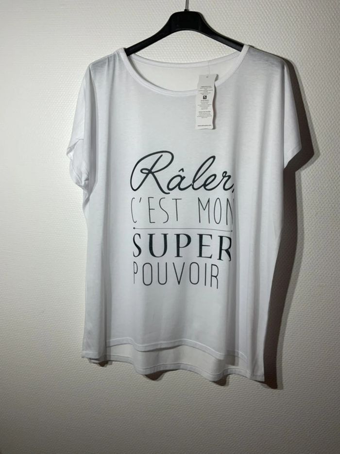 T-shirt femme « raler, c’est mon super pouvoir » taille unique (38-46)-zafa- neuf avec étiquette