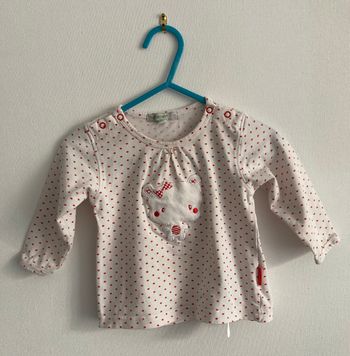 Tee-shirt manches longues ourson bébé 9 mois