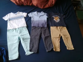 Lot de 3 t shirts + 3 pantalons
