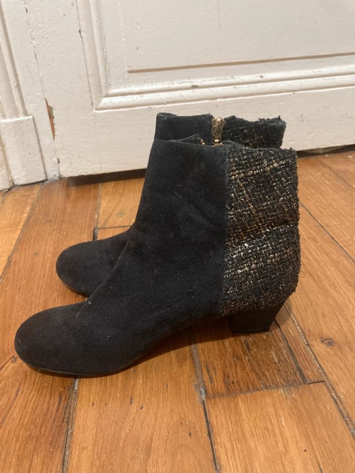 Bottines Chocolate Schubar noires et dorées - Taille 38 - photo numéro 7