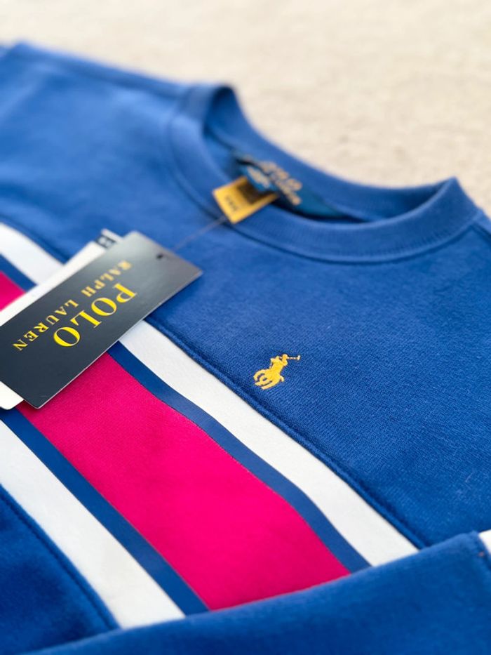 Sweat Ralph Lauren - Bleu / Rose - photo numéro 3