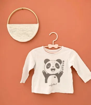 🐼 T-shirt manches longues – Panda - 9 mois