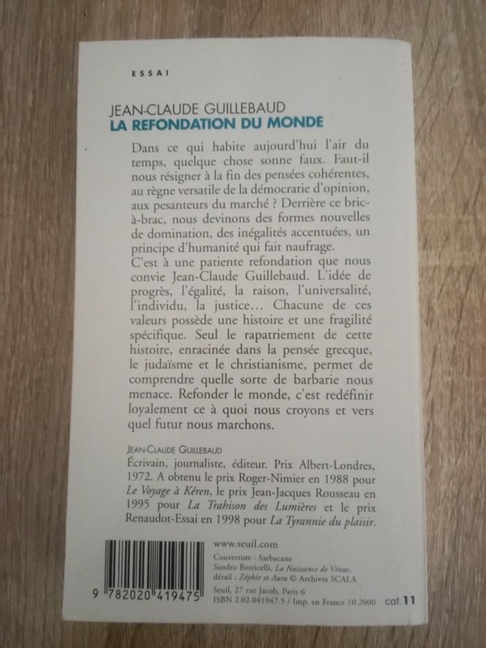 Jean-Claude Guillebaud - La refondation du monde - photo numéro 2