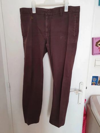 Pantalon chino marron homme taille 44 XXL status
