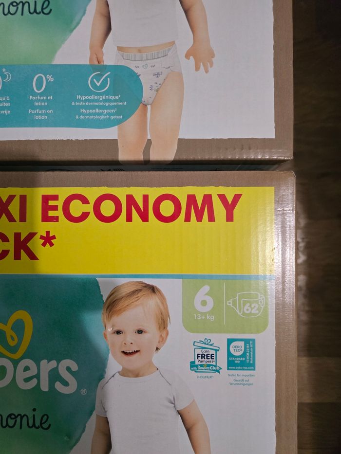 🌟 Pampers harmonie 2x62 couches Taille 6 (13kg et plus) 🌟 - photo numéro 2