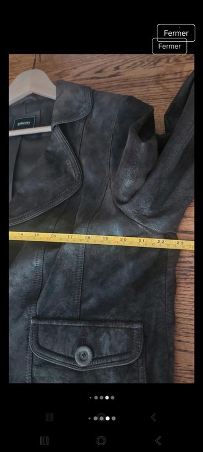 Veste cuir Marron foncé D'Auvry exclusive t 46 - photo numéro 12