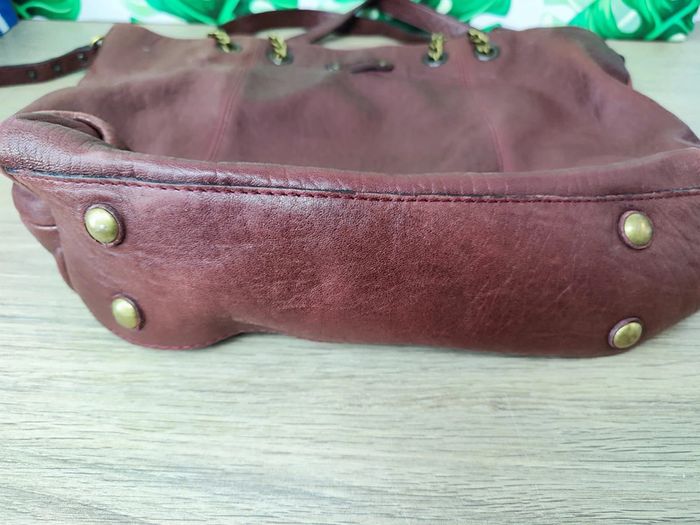 Sac à main Abaco bordeaux, très bon état en cuir 30X46 cm - photo numéro 2