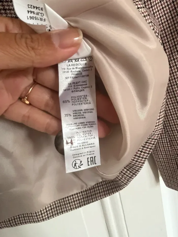Veste blazer à carreaux /pied de poule style preppy très chic - photo numéro 5