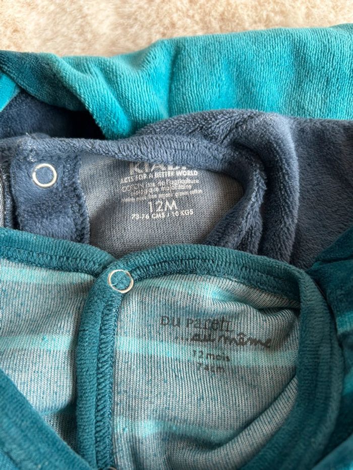 2 pyjamas 12 mois en velour - photo numéro 8