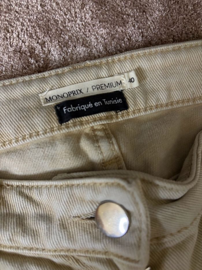 Jean beige écru taille L - photo numéro 3