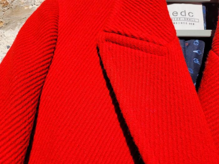 Superbe manteau caban rouge Esprit 40% laine, taille S - photo numéro 3