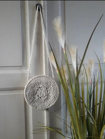 Sac bandouillere crochet coton