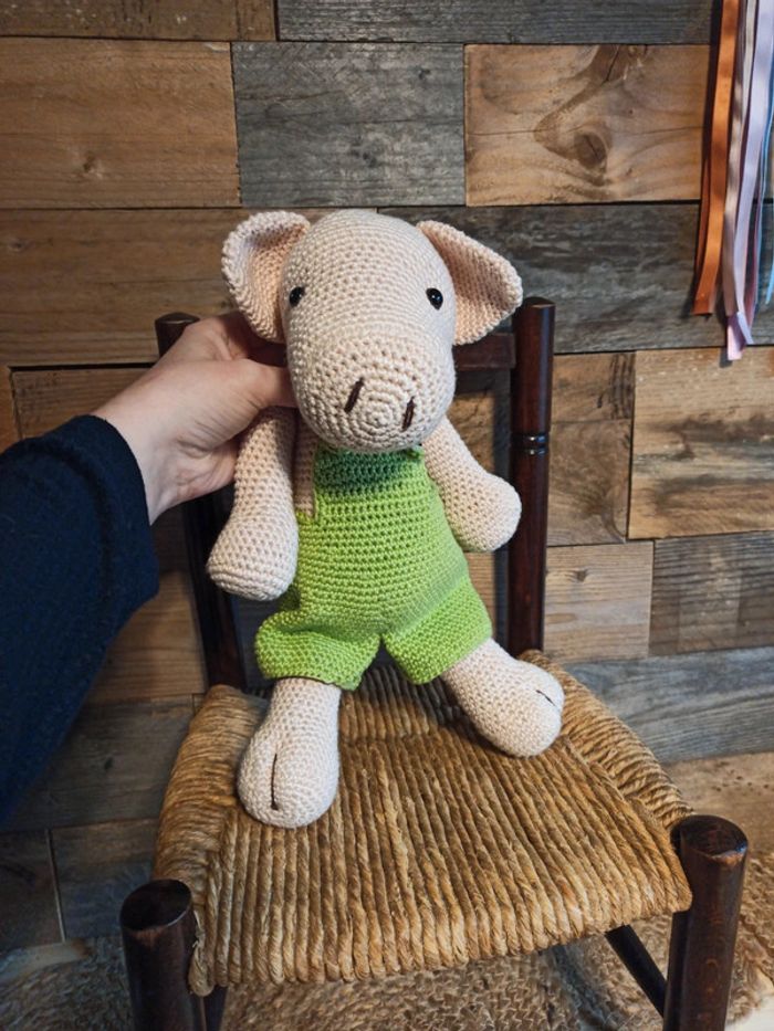 peluche cochon crochet fait main tbe - photo numéro 4