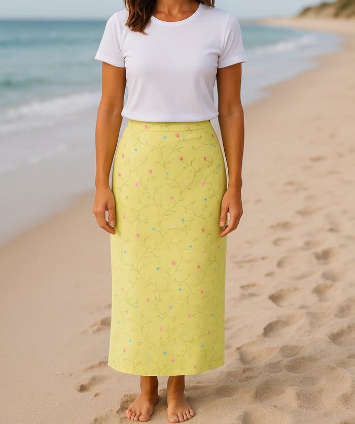 Jupe longue à fleurs fendue