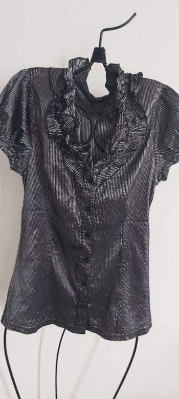 Chemisier tunique chic reflets argenté