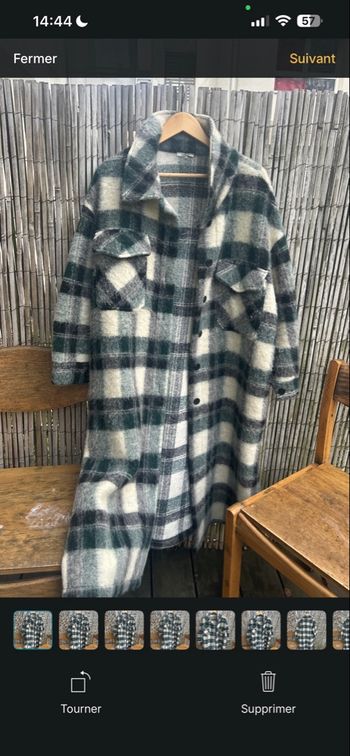 Veste longue a carreaux