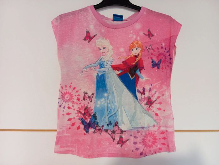 Lot 2 t-shirt Disney Reine des neiges 8 ans - photo numéro 2