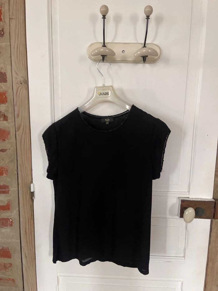 T-shirt noir 1, 2,3 taille 40