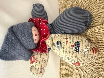 DOUDOU POUPEE LUTIN MOULIN ROTY VINTAGE VITE UN CALIN BATEAU BLEU ROUGE