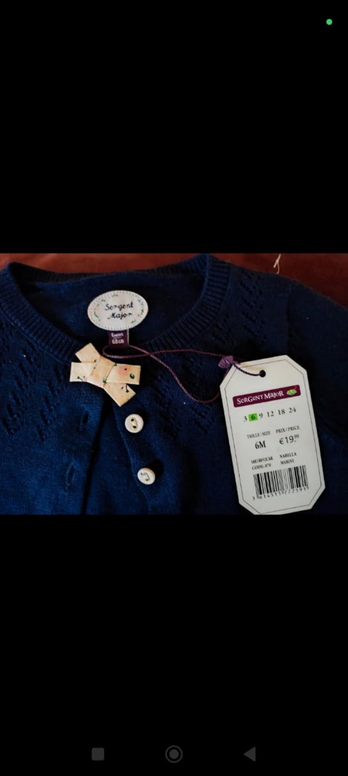 Gilet sergent major bleu fille 6 mois - photo numéro 2