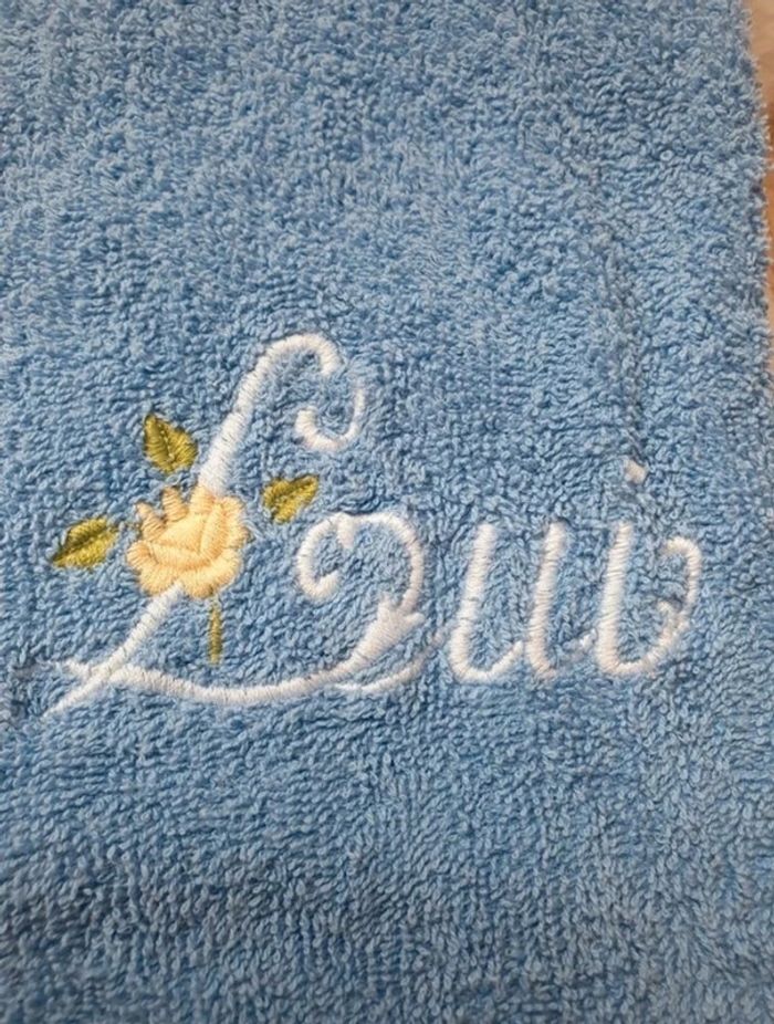 Lot de 2 serviettes bleue et blanche Elle et Lui La Redoute - photo numéro 3