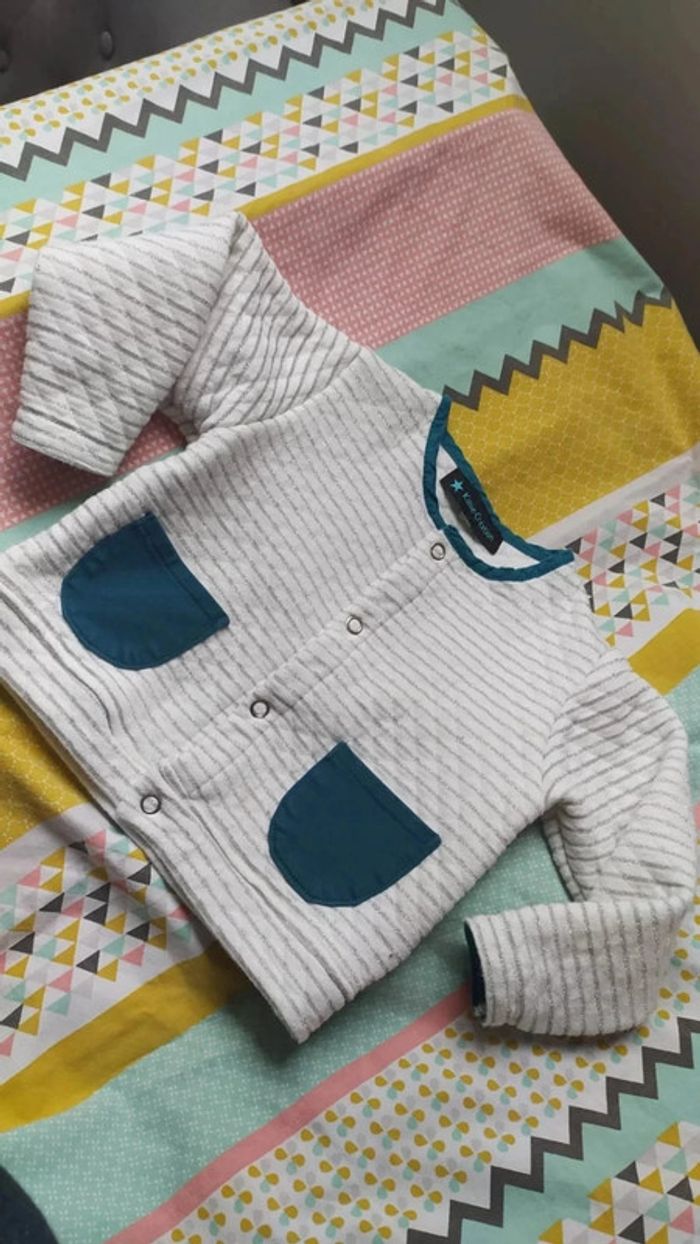 Gilet matelassé fait main Style Petit Bateau 18 mois