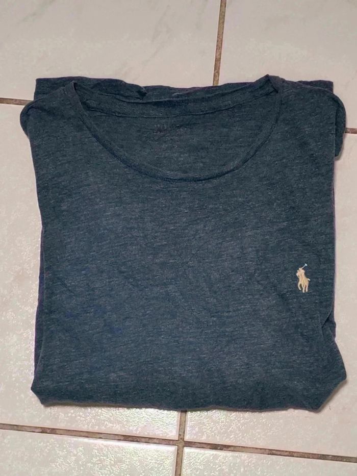T-shirt Ralph Lauren bleu chiné – Très bon état vintage (taille M) - photo numéro 13