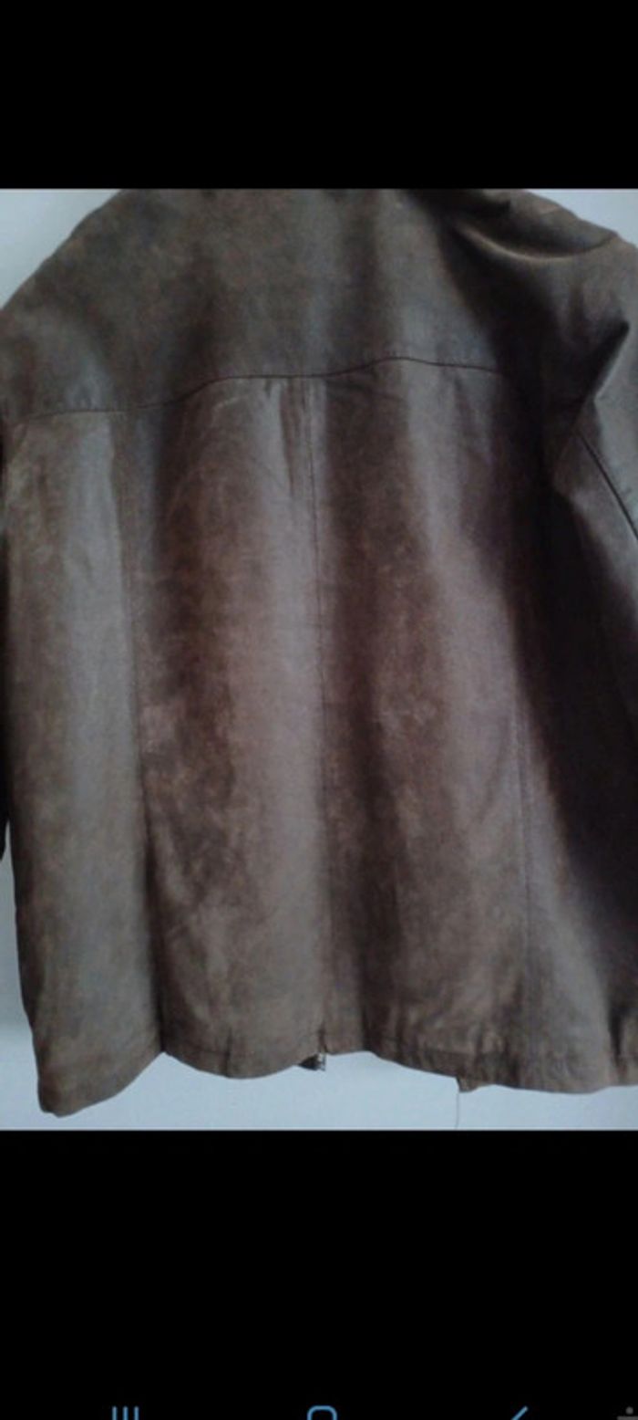 Très belle veste en croûte de cuir tailor & son taille L - photo numéro 5