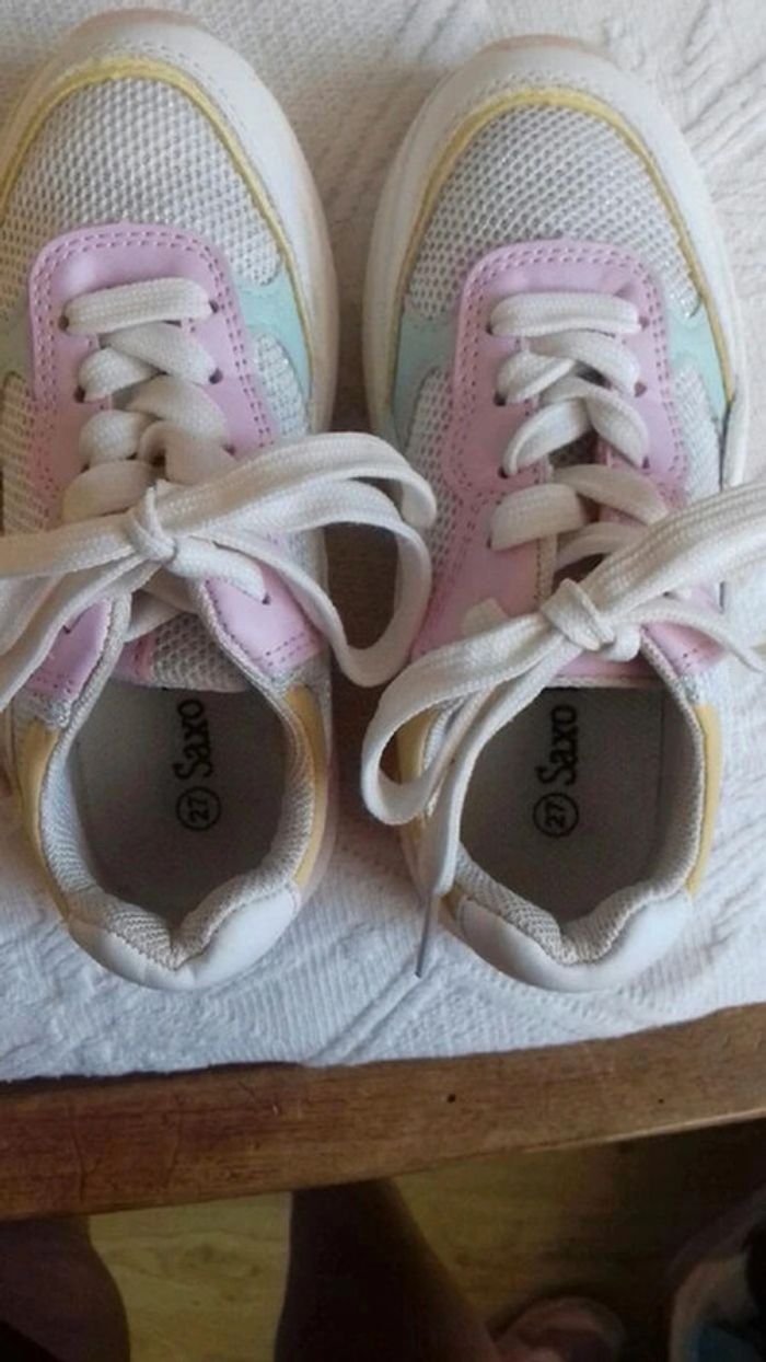 Basket à lacets couleurs pastel pointure 27 - photo numéro 6