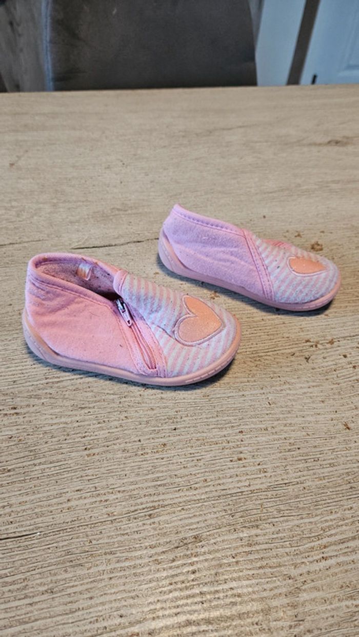 Pantoufles fille rose avec tirette, 21 - photo numéro 3
