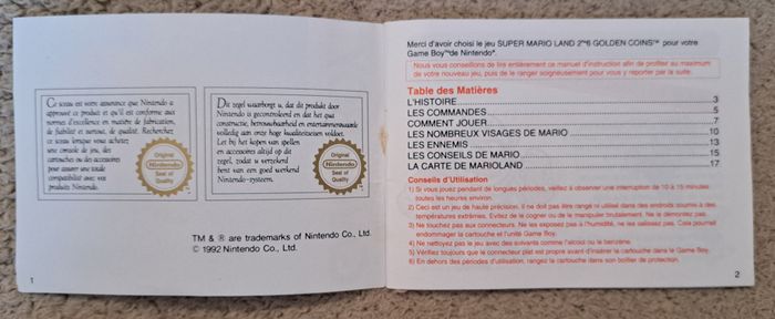 🎮 Notice Super Mario Land 2 Nintendo Gameboy GB - photo numéro 7