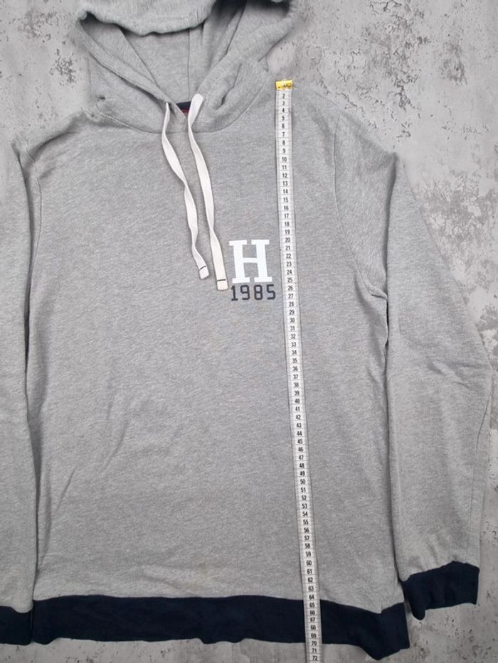 Sweat à capuche Tommy Hilfiger gris – Taille M Femme (mesures en photos) - photo numéro 6