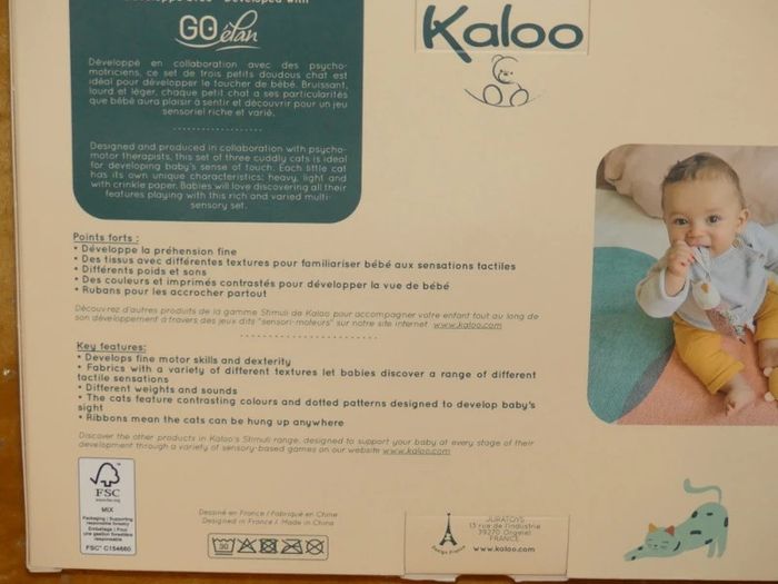 Doudous chats sensoriels coffret Kaloo 😺 Neuf - photo numéro 3