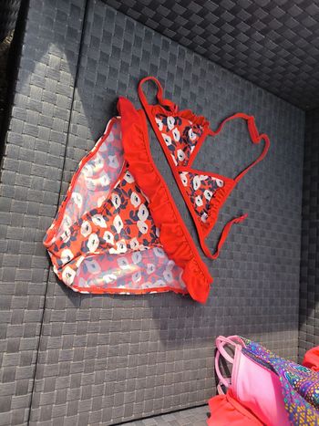 Maillot de bain rouge 10 ans deux pieces