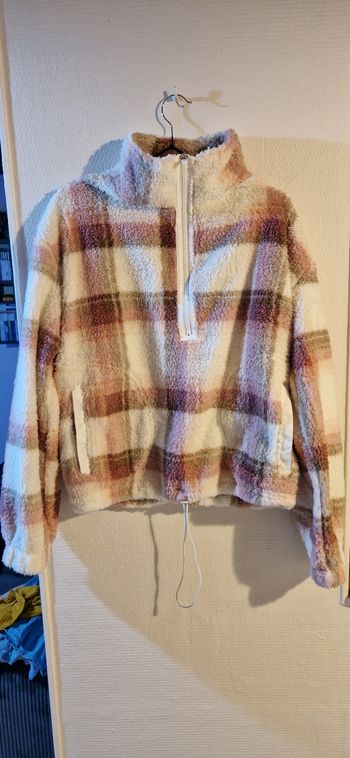 Sweat polaire à carreaux zippé – No Boundaries – XL