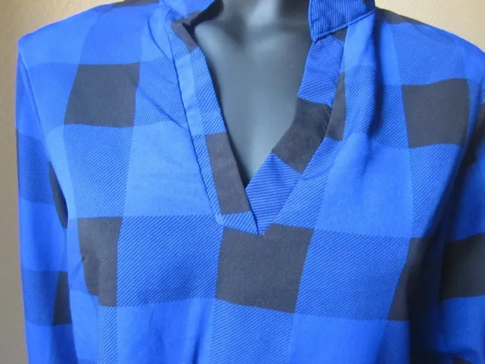 Blouse légère bleue et noire à carreaux Taille M / Taille 38 - photo numéro 2