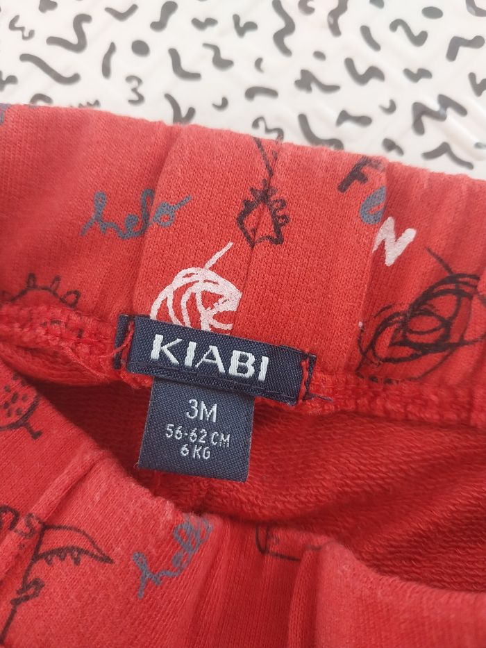 Pantalon bébé KIABI 3M dinos rouge – 100% coton - photo numéro 3