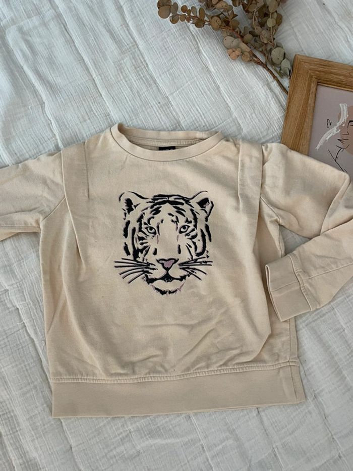 Sweat beige imprimée tigre - Fashion nova Kids - photo numéro 2