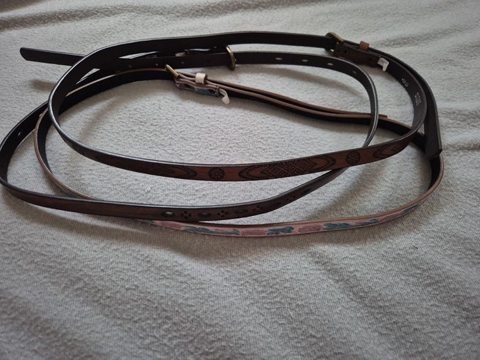 Lot de 3 ceintures fines 85 cm